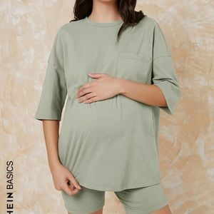 SHEIN maternity biker short set